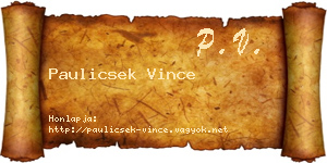 Paulicsek Vince névjegykártya