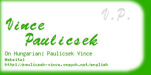 vince paulicsek business card